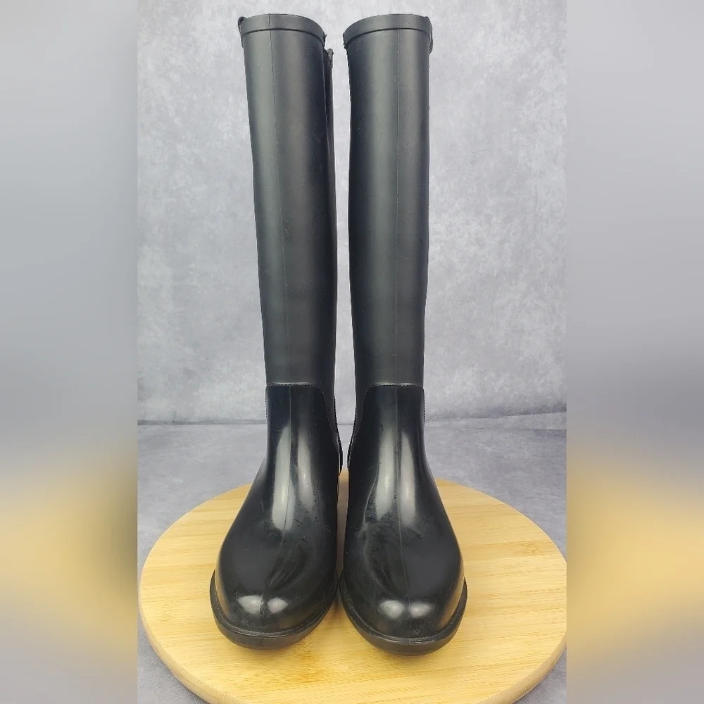 Tommy Hilfiger‎ tall black rubber Women's rain boots Size 7M